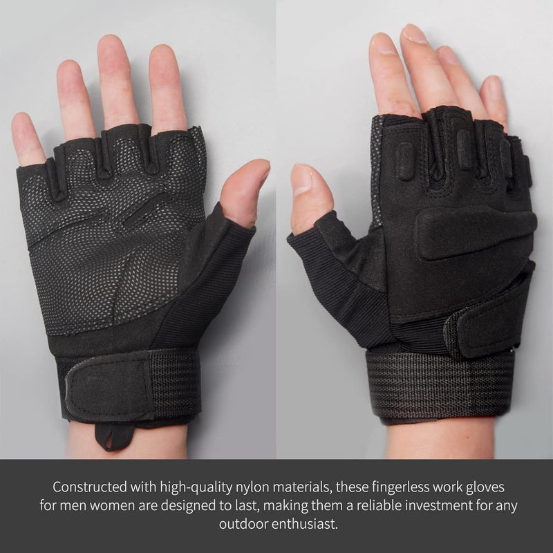 CHIMUYU Fingerless Tactical Half Finger Gloves for Men Women - Airsoft Shooting, Motorcycle, Bike Cycling, Driving, Hunting, Hiking, Riding Outdoor Sport - Image 4
